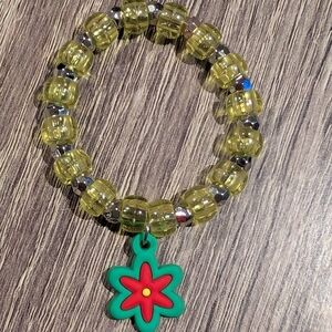 Kids Flower Charm Bracelet - Yellow and Silver